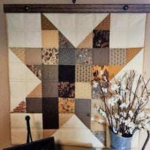 Load image into Gallery viewer, quilt hanger dark walnut stained oak