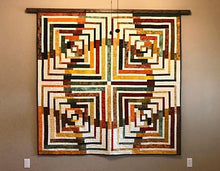 Load image into Gallery viewer, quilt hanger dark walnut stained oak