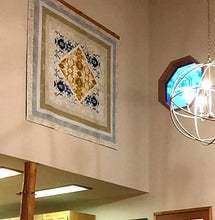 Load image into Gallery viewer, quilt hanger 65" medium stained oak