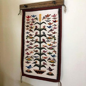 Walnut Stain Wooden Rug Hanger for Wall 
