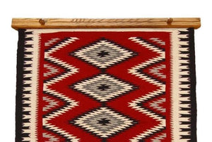 Navajo rug hanger 36" medium stained oak