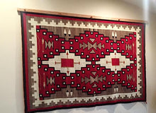 Load image into Gallery viewer, Navajo rug hanger natural finished oak