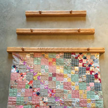 Load image into Gallery viewer, 3 quilt hangers medium stained oak