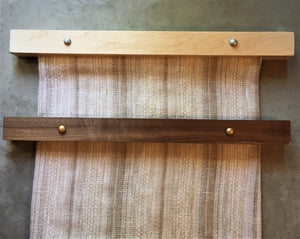 Modern Hangers in Maple and Walnut with Silver and Gold Buttons